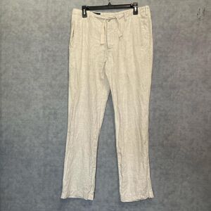 Linen wide leg pants with drawstring waist.